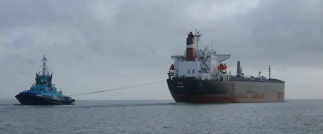 Tankship Riga departs Fawley
